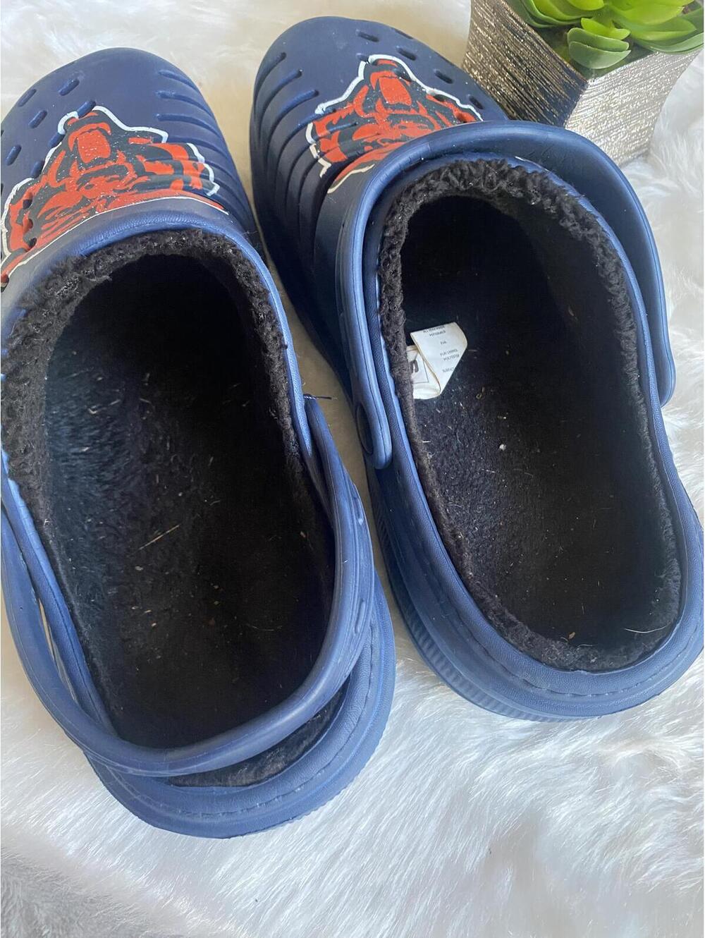 Foco Chicago Bears Navy Blue Fleece Lined Clog Size Small - Picture 2 of 4